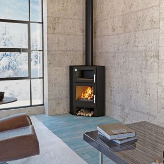 Poêle à bois d'angle avec four - BRONPI Lerma H 9 kW