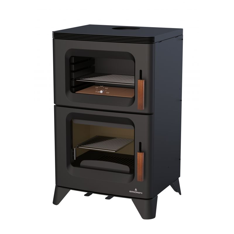 Poêle à bois raccordable avec four - BRONPI Hilton-H 6 kW