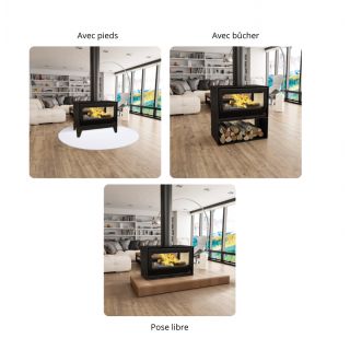 Poêle à bois double face - BRONPI Cairo 90-D Box 13 kW