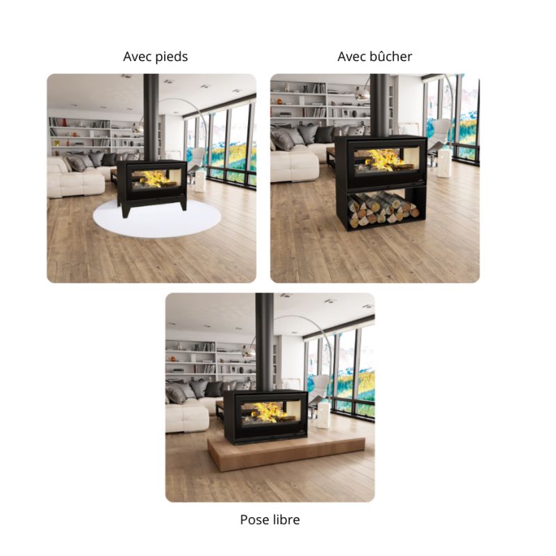 Poêle à bois double face - BRONPI Cairo 90-D Box 13 kW