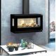 Poêle à bois moderne pose libre, suspendu ou avec bûcher - BRONPI Cairo 1103C Box 13 kW
