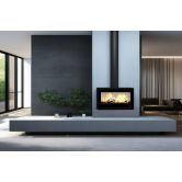 Poêle à bois moderne pose libre, suspendu ou avec bûcher - BRONPI Cairo 110 Box 15 kW