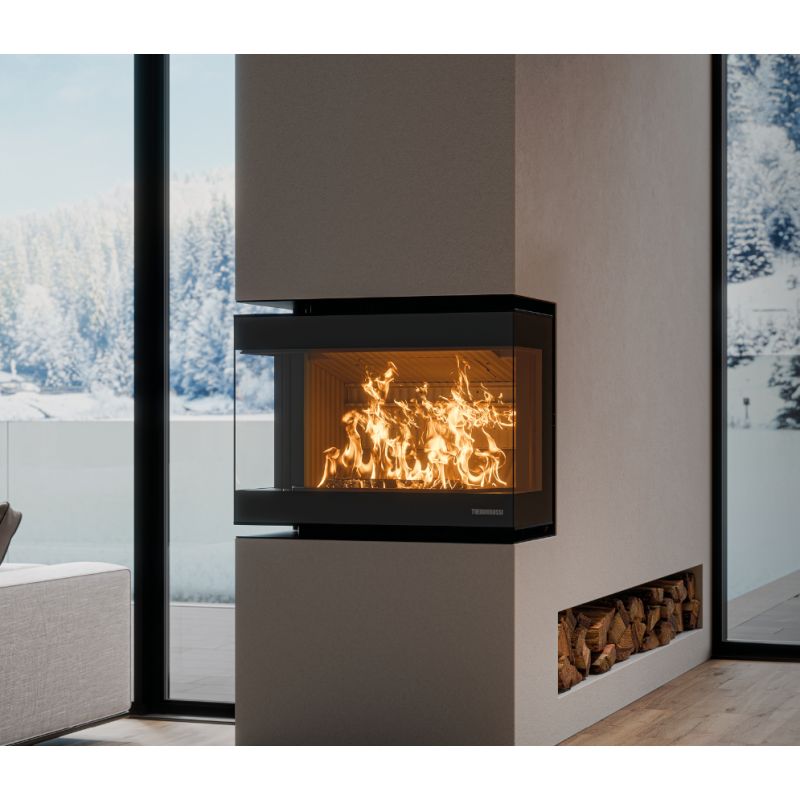 Insert à bois 3 vitres premium - THERMOROSSI Panorama 10.7 kW