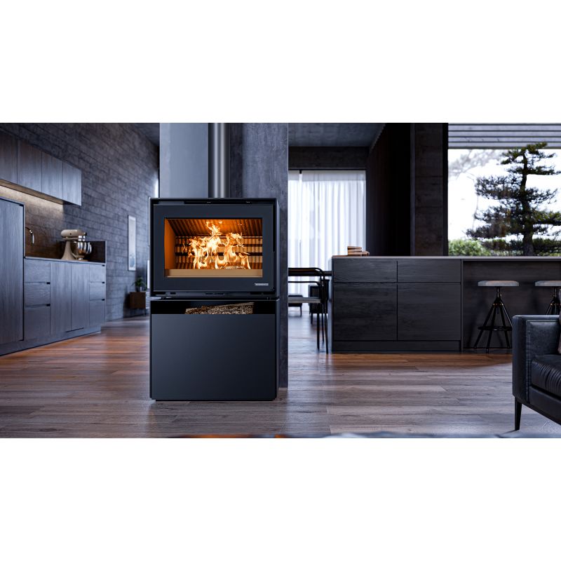 Poêle à bois design raccordable - THERMOROSSI Moonlight 7.9 kW
