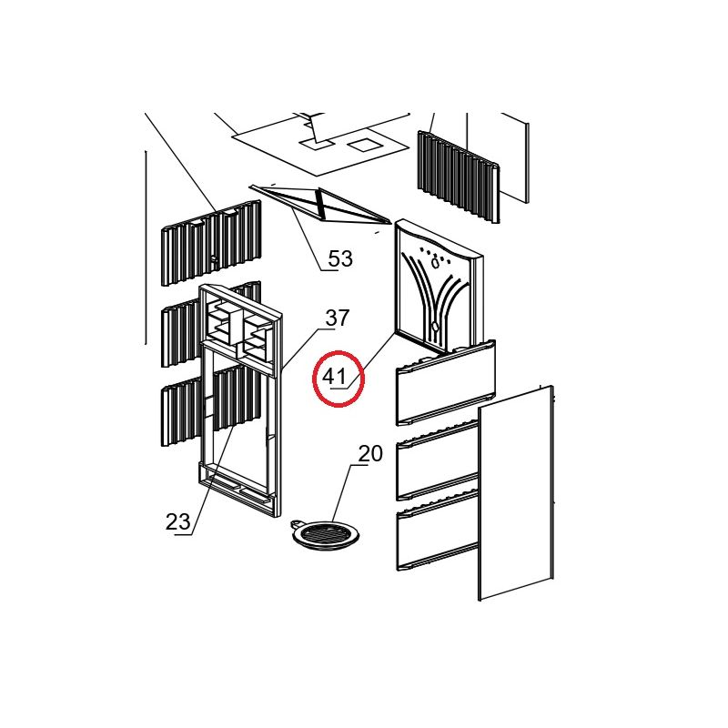 Plaque arrière foyer - LA NORDICA