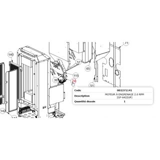Motoréducteur à engrenage 2.0 RPM - EXTRAFLAME