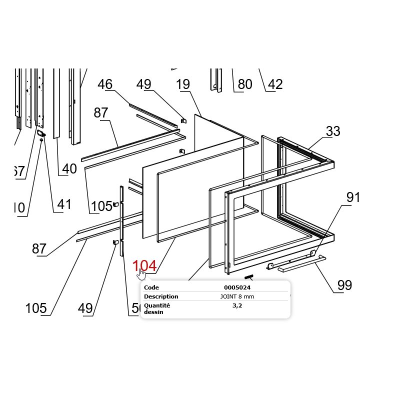 Joint de porte 8 mm - LA NORDICA