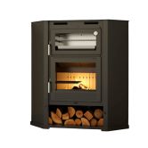 Poêle à bois d'angle ventilé avec four - FIREMATIC Flint 9.5 kW