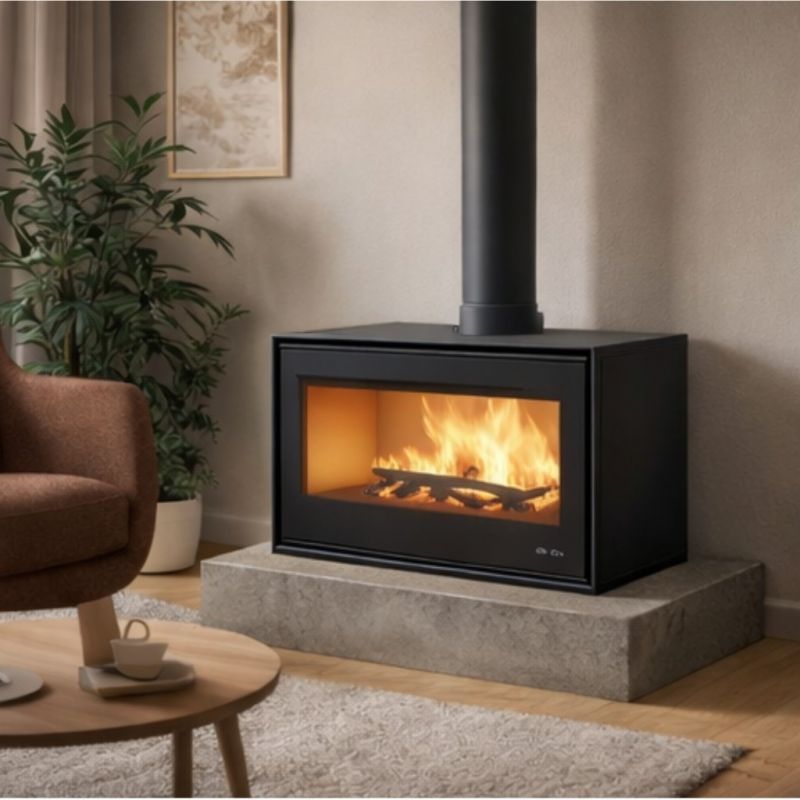 Poêle à bois ventilé pose libre - BRONPI Bimba 70 12 kW