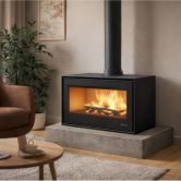 Poêle à bois ventilé pose libre - BRONPI Bimba 70 12 kW