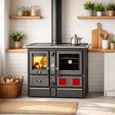 Thermo cuisinière à bois raccordable - LA NORDICA TermoRosa XXL DSA.16 Steel 18.4 kW