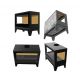 Poêle à bois 3 vitres ventilé avec pieds - BRONPI Bimba 90 3C 13 kW