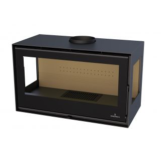 Poêle à bois 3 faces ventilé avec range-bûches - BRONPI Bimba 90 3C 13 kW