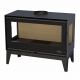 Poêle à bois 3 vitres ventilé avec pieds - BRONPI Bimba 90 3C 13 kW