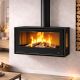 Poêle à bois 3 vitres ventilé suspendu - BRONPI Bimba 90 3C 13 kW