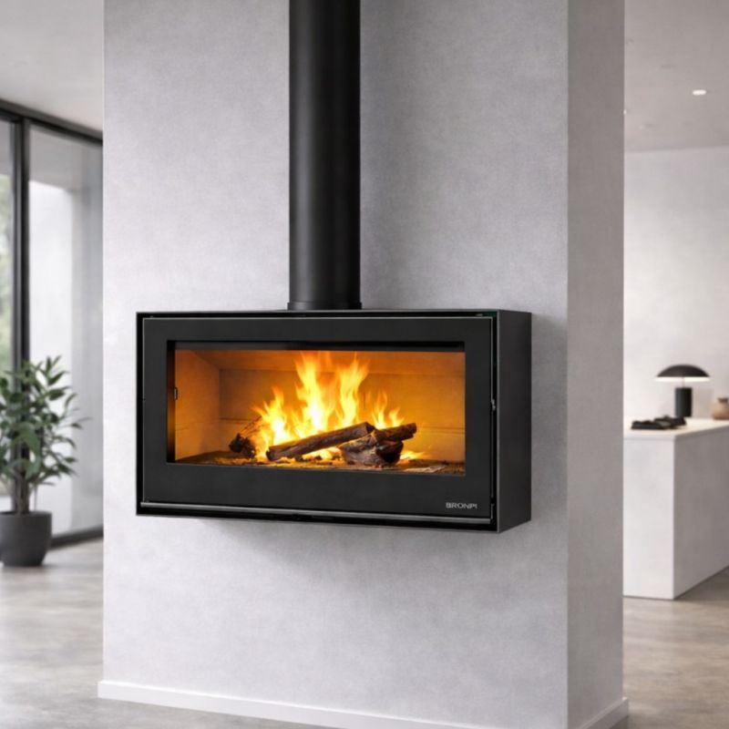 Poêle à bois ventilé - BRONPI Bimba 90 15 kW