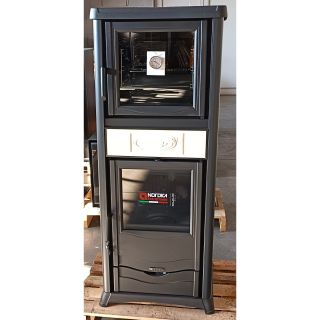 Modèle reconditionné - Poêle à bois avec four raccordable - LA NORDICA Rossella Plus Forno.16 Ceramica Ivoire 9.4 kW