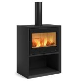 Poêle à bois raccordable - LA NORDICA Dante.16 avec range-bûches 12.4 kW