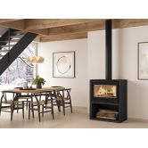 Poêle à bois raccordable - LA NORDICA Dante.16 avec range-bûches 12.4 kW