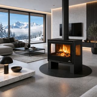 Poêle à bois 3 vitres raccordable - BRONPI Loreto 10 kW