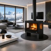 Poêle à bois 3 vitres raccordable - BRONPI Loreto 10 kW