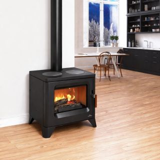 Poêle à bois raccordable avec plaques de cuisson - BRONPI Orly-C 6 kW