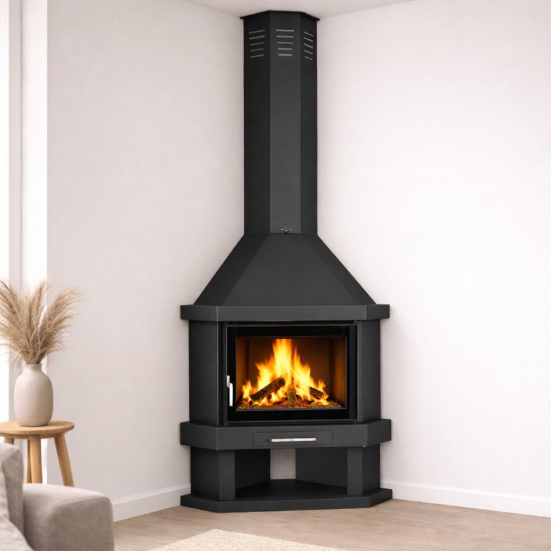 Poêle à bois cheminée d'angle - FIREMATIC Arizona 10.4 kW