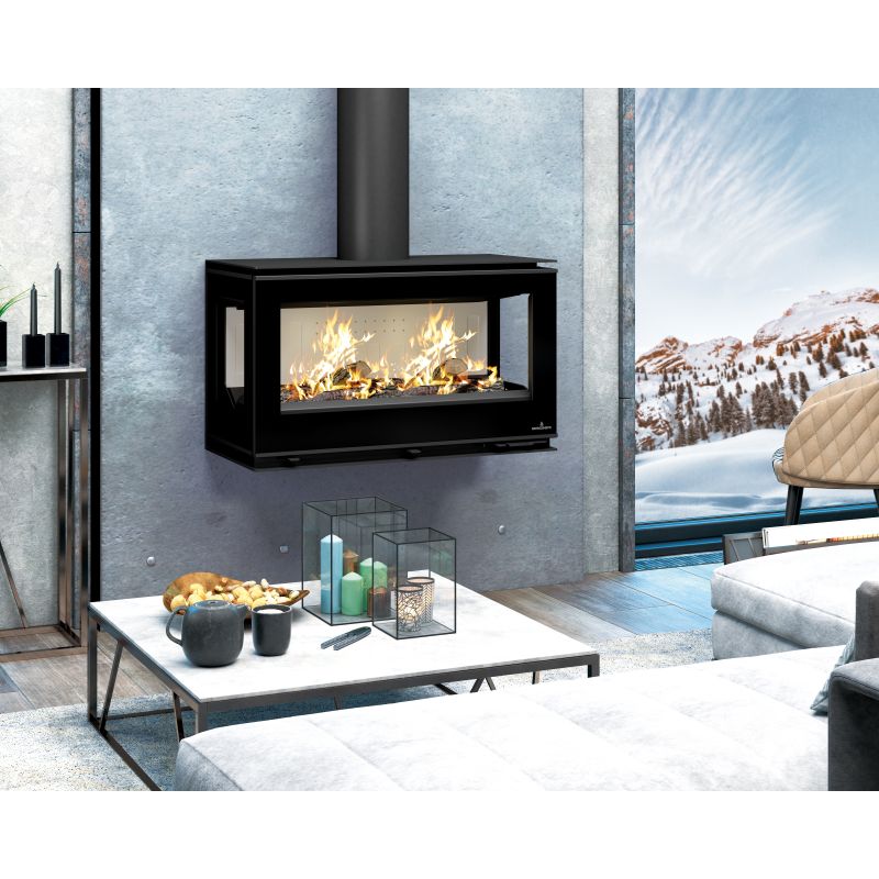 Poêle à bois moderne suspendu - BRONPI Cairo 903C Box 13 kW