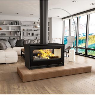Poêle à bois double face pose libre - BRONPI Cairo 90-D Box 13 kW