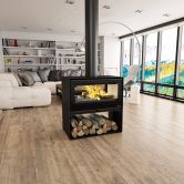 Poêle à bois double face avec range bûches - BRONPI Cairo 90-D Box 13 kW