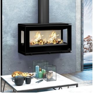 Poêle à bois moderne suspendu - BRONPI Cairo 1103C Box 13 kW