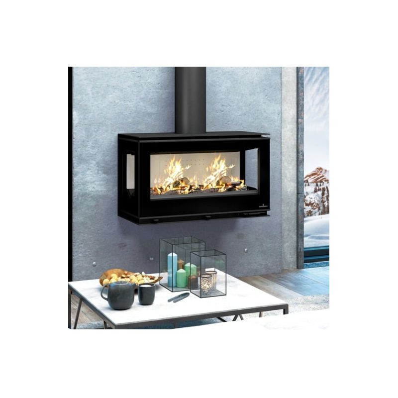 Poêle à bois moderne suspendu - BRONPI Cairo 1103C Box 13 kW