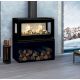Poêle à bois moderne pose libre, suspendu ou avec bûcher - BRONPI Cairo 1103C Box 13 kW
