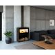 Poêle à bois moderne avec range bûches - BRONPI Cairo 110 Box 15 kW