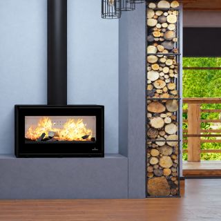 Poêle à bois moderne pose libre - BRONPI Cairo 110 Box 15 kW