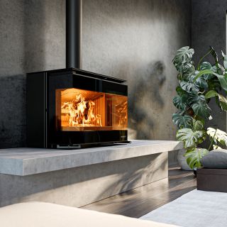 Poêle à bois pose libre - THERMOROSSI Panorama Wall 5.7 kW