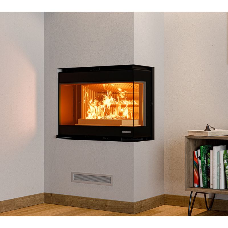 Insert à bois d'angle - THERMOROSSI Panorama Angolare SX 5.7 kW