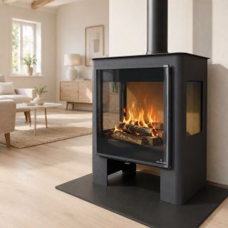 Poêle à bois 3 vitres raccordable - BRONPI Loreto 10 kW