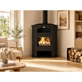 Poêle à bois d'angle avec four - FIREMATIC Idaho 9.5 kW