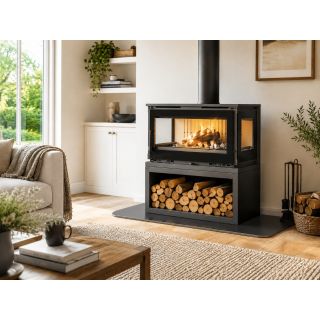 Poêle à bois ventilé 3 vitres - FIREMATIC Calgary - S 12.5 kW