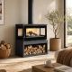 Poêle à bois raccordable 3 vitres - FIREMATIC Calgary - L 13.5 kW