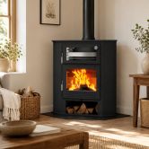 Poêle à bois d'angle avec four - FIREMATIC Akron 9.5 kW