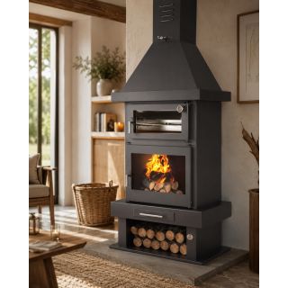 Poêle à bois cheminée avec four - FIREMATIC Phoenix 10.4 kW