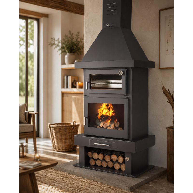 Poêle à bois cheminée avec four - FIREMATIC Phoenix 10.4 kW