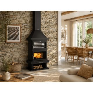 Poêle à bois cheminée avec four - FIREMATIC Lincoln 14 kW