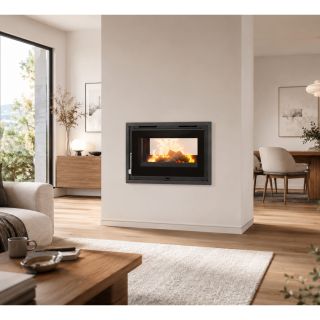 Insert à bois 2 vitres  ventilé - FIREMATIC Suna 12.8 kW