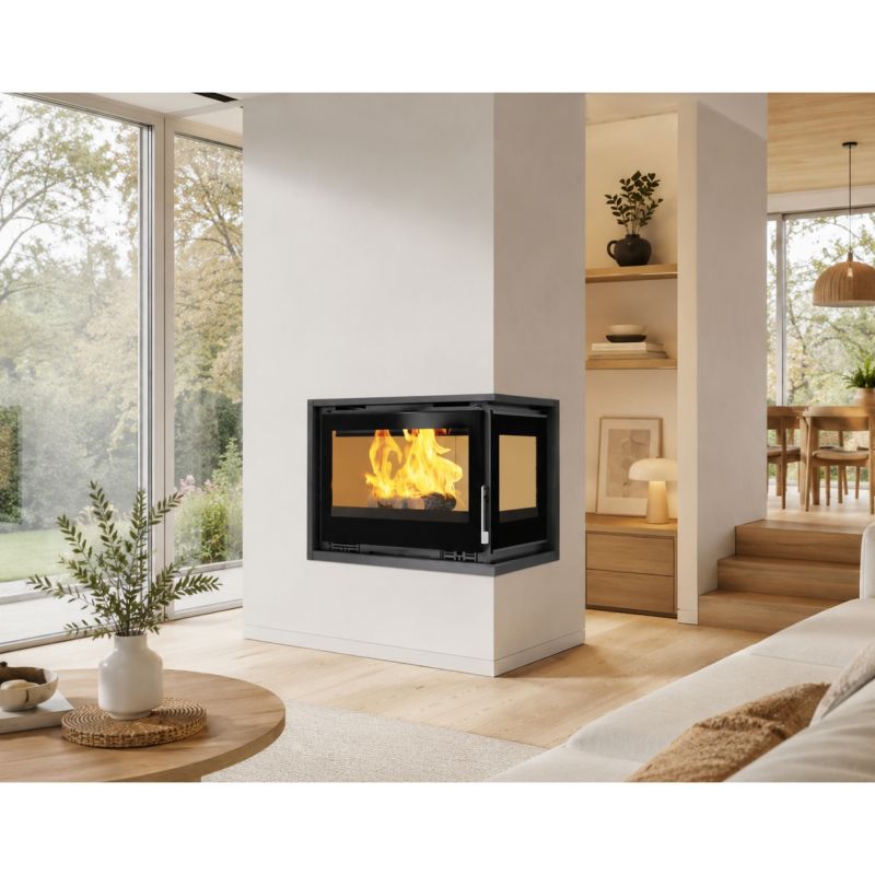 Insert à bois 2 vitres ventilé - FIREMATIC Jenn-D 12.8 kW