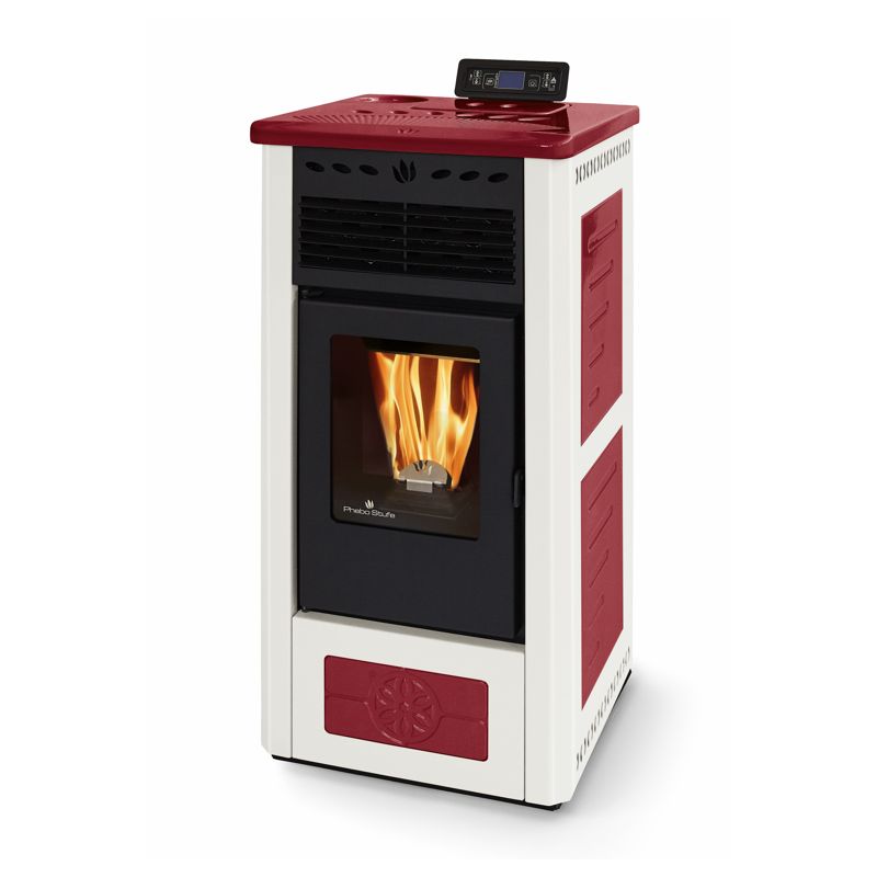 Poêle à granules en céramique - ORIGINE PHEBO Febe Bicolore 5S-8 7.5 kW