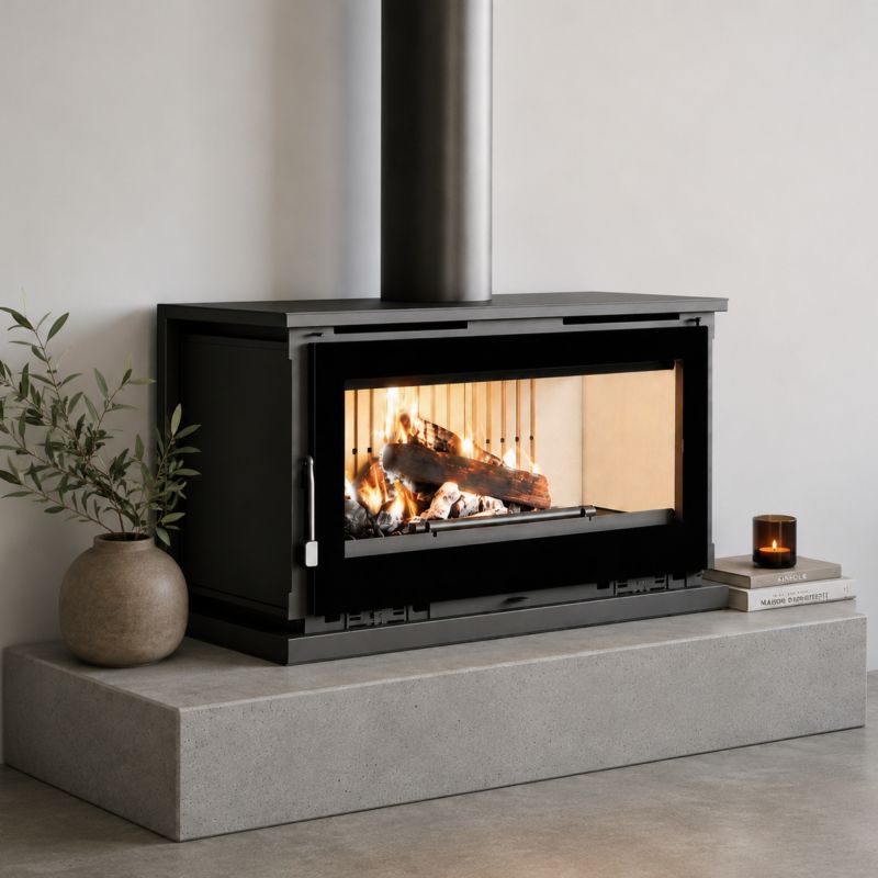 Poêle à bois ventilé pose libre - FIREMATIC Toronto - M 12.8 kW