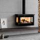 Poêle à bois 3 vitres ventilé raccordable suspendu - FIREMATIC Calgary - S 12.5 kW